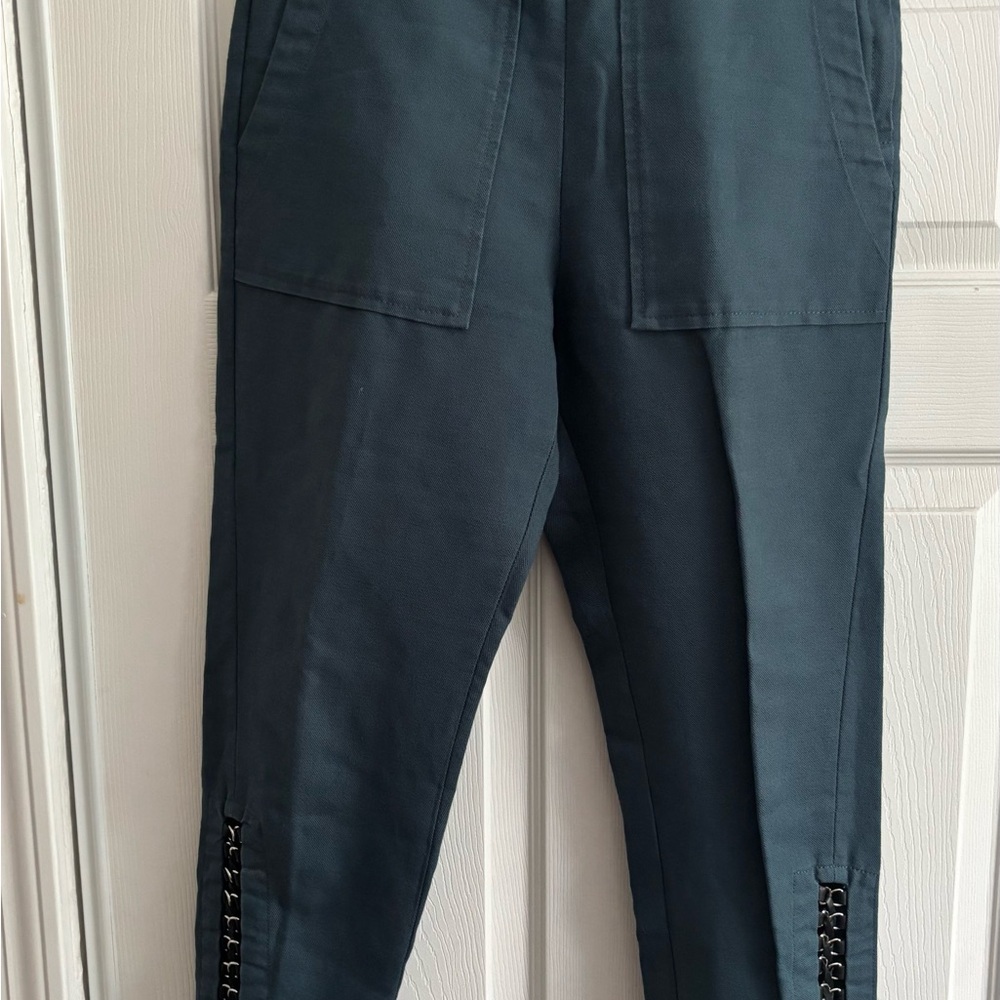 Isabel Marant Dark Teal Pants with Chain and leather Detail